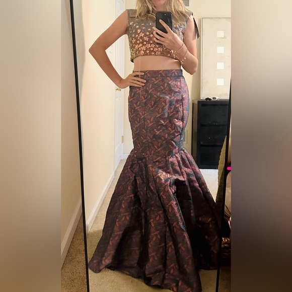 Embellished Purple and Gold Lehenga - Picture 6 of 6